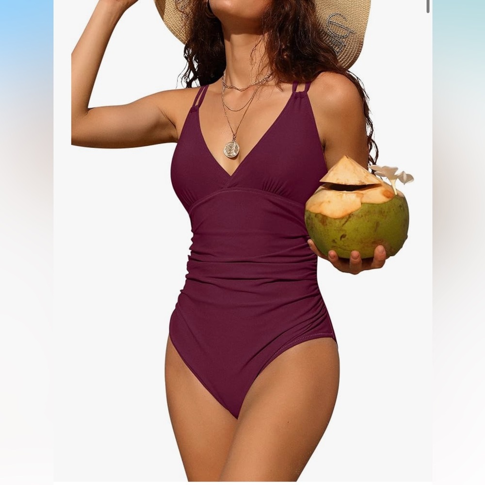 CHARMO | Burgundy One Piece Swimsuit | XS | NWT